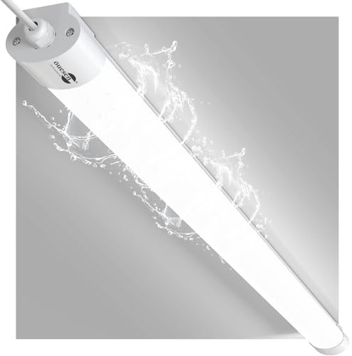 Plafoniera LED 120CM, Tubo Neon Led 36W 3600LM, Collegabili Plafoniera Led Soffitto IP66 impermeabili, Lampada Led Soffitto per Garage Officina Ufficio Bagno Seminterrato Magazzino Bianco Freddo 5000K