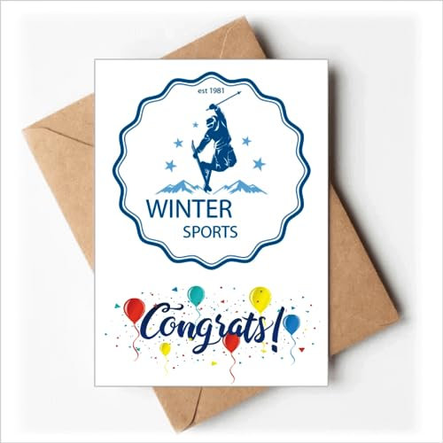 Wintersport Ski Anzug Aquarell Hochzeit Karten Glückwunsch Gruß Umschläge