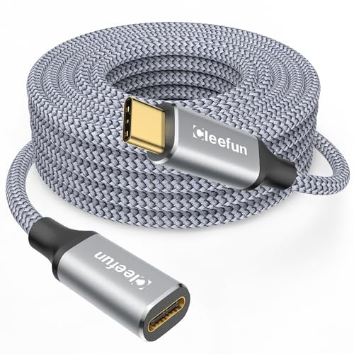 CLEEFUN USB C Verlängerung 3M, USB 3.2 Typ C Verlängerungskabel Unterstützt | 5Gbps Sync 100W Lade für iPhone 15/15 Plus/15 Pro, MacBook Air/Pro, Pad, Galaxy S23/S22/S21, Pixel 7/6, USB-C Hub
