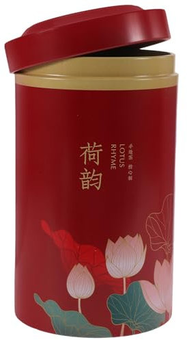 ABOOFAN Boîte À Thé Hermétique En Fer Blanc Ronde Chinoise - Boîte À Thé En Vrac Pot À Café Scellé En Métal Avec Couvercle Support De Récipient De Bonbons Vintage