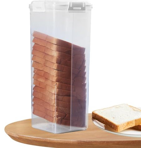 Contenitore per pane | Contenitore trasparente ermetico per pane con coperchio, dispenser per pane sandwich per bancone della cucina, per pagnotta e pane a fette