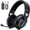 Datarm DH30 Wireless Gaming Headset für Ps4, Ps5, Switch, Mac, PC, 2.4GHz Verlustfreies Audio Bluetooth Gaming Kopfhörer, Faltbares Headset Mit Noise Cancelling Mikrofon, RGB Licht - Schwarz