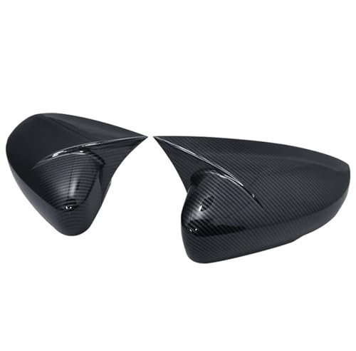 Spiegelkappen Für VW Für Polo MK5 6R 6C 2009-2017, 2 Stück ABS Seitenrückspiegel-Abdeckkappen Schalenverkleidung OX Horn Style Außen Auto Rückspiegel Abdeckung(Carbon Fiber Pattern)