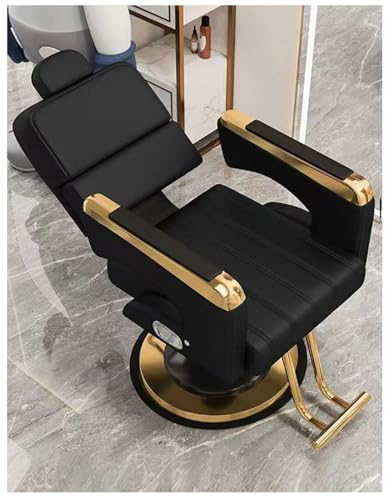 WKXTECZT Sillón De Peluquería Hidráulico Capacidad De 150Kg Silla De Peluquería Profesional con Giro De 360°, Altura Ajustable, Sillón De Barbero para SPA Belleza,E