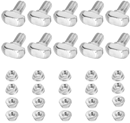 PATIKIL Vis À Tête De Marteau M6x12, 10 Pièces Vis À Tête De Marteau Pour Fente En T Avec 10 Pièces Écrous À Collier Hexagonaux Pour Profilés En Aluminium De Série 3030 Norme Européenne
