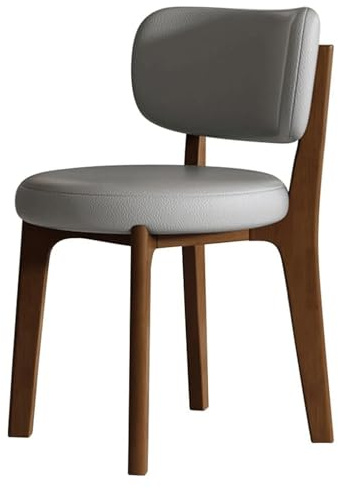 Silla de comedor tapizada moderna de mediados de siglo con respaldo curvado en marco de madera de nogal, muebles de cocina y comedor, silla auxiliar sin reposabrazos