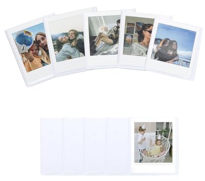 Viereckiger magnetischer Fotorahmen für den Kühlschrank, personalisierte magnetische Bilderrahmen für Instax Square SQ40/SQ1/SQ60/SQ20/SQ10/SQ6/SP-3 Filme, für 7,1 x 8,6 cm Bilder (10er-Pack) (Weiß)