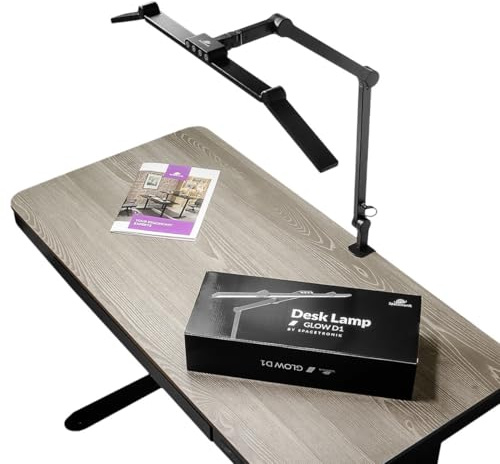 Spacetronik Schreibtischlampe LED Dimmbar Glow D1 | Schreibtischlampen mit intelligenter Automatikmodus, Farbtemperaturregelung, CRI 97+, Ergonomische Schreibtischleuchte LED