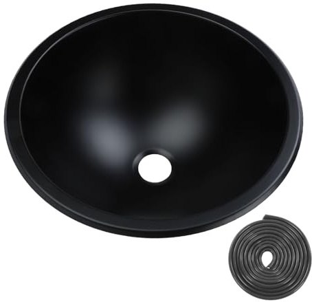 Lybunair Lavabo a mano commerciale in acciaio inossidabile 304, facile da mantenere Lavabo da bagno di grande capacità, 12 inin rotondo 40 mm porta di scarico per camper barca roulotte