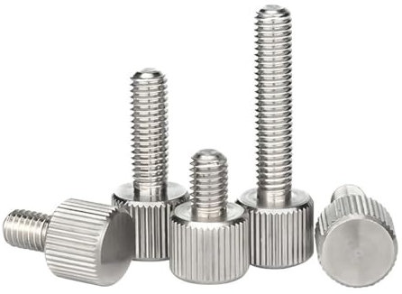 Cilky Metallschrauben 5 Stück M2 M2,5 M3 M4 304 Edelstahl-Rändelschrauben, Rändelkopf-Rändelschraube, Maschinenwerkzeug, runde Einstell-Handschraube(10mm,M2 (5Pcs))