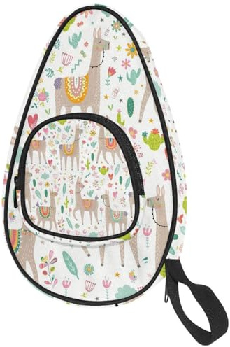 VAPOKF Housse pour raquette de tennis de table, lama et cactus - Sac de raquette de ping-pong avec pochette pour 4 à 5 balles