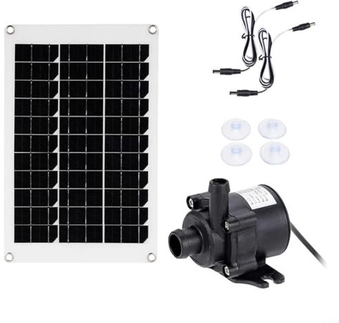CWOQOCW Brushless Solar Springbrunnenpumpe 50W 12V 350L/H Geräuschloses Tauchwasser-Kit mit Solarpanel für Außenteich