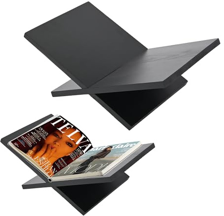 ohbien 40x24x14cm Open Book Display Stand Wooden, 135° Wide-Angle X-Shaped Coffee Table Book Stand Detachable Easily Assembled Open Reading Stand for Cookbook Magazines Textbook Art Book Recipe