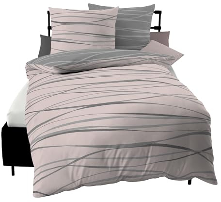 Kaeppel Wendebettwäsche Mako-Satin Rose Größe 1x 135x200 cm + 1x 80x80 cm