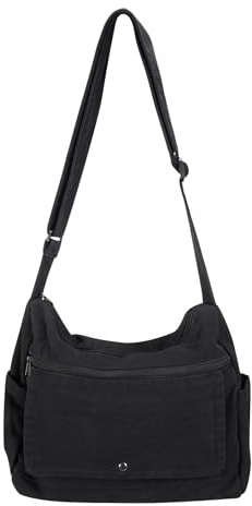 Zlineviy Messenger Bag for Women Men Canvas Crossbody Bag Vintage Satchel | Unisex Crossbody Tote Bag, Canvas Purse with Multiple Pockets, Hobo Shoulder Bag