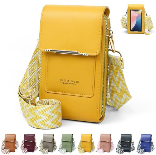 DBPBToU Borsa Tracolla Donna In Pelle PU Stile (Giallo)