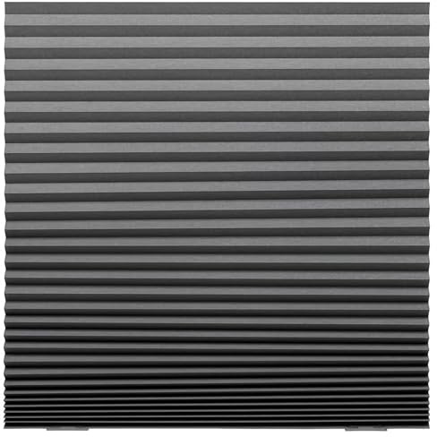 Pleated Window Blind No-Drill, Cut-to-Size, Light Filtering or Blackout, 190x90/100 cm – Privacy Shade for Home & Office – White or Dark Grey, Easy Install with Clips (Dark Grey (100x190 cm))
