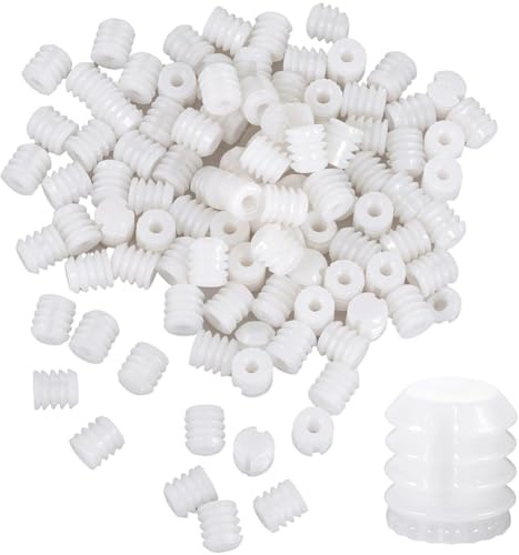 CRASPIRE 100Pcs Cabinet Hinge Plastic Insert Cabinet Screw Dowels Plastic White Small 0.33 x 0.39 Inch Replacement Expansion Dowel Nuts for Door Table Cabinet Furniture Connections Install Repairing