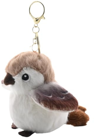 Sparrow Plush Toy - 9x8x7cm Birds House Sparrow, Ealistic Stuffed Bird Toys For Tote Bag, Decorative Sparrows Keychain Pendant, Stuffed Bird Toys For Tote Bags, School Bag, Backpack, Mes