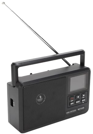 VELATEMOR Portable DAB FM Radio for Elderly with Large Knob - Easy to Use Internet Radio with 8W Speaker, Bluetooth 5.0, LCD Display, Alarm Clock, Sleep Timer (Black)