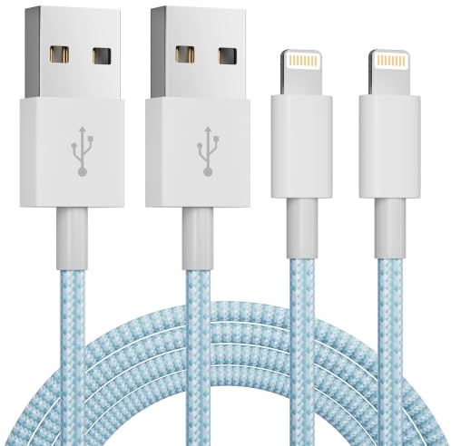 2Pack 1.8M iPhone Charger Cable Apple MFi Certified Braided Lightning Cable | USB iphone Charging Cord for iPhone 14/14Pro/14Pro Max/13/12/11 Pro Max XS XR X 8 7 6 Plus 5, iPad and iPod