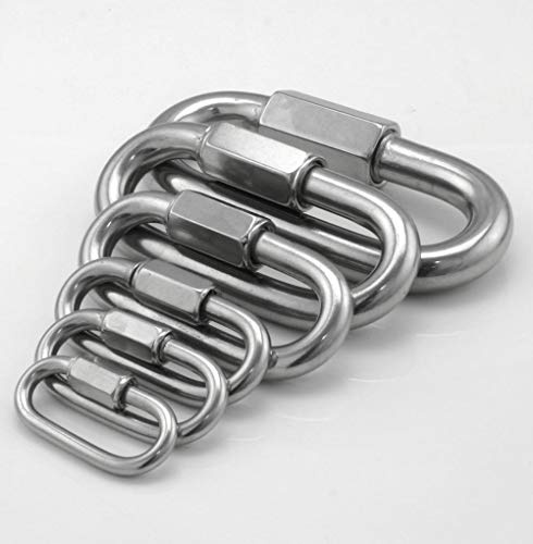 Schraubverbinder V4A A4 Edelstahl Karabinerhaken Kettenverbinder Kettennotglied robuste Ausfuehrung von 4-12 mm (Materialstärke 12 mm)