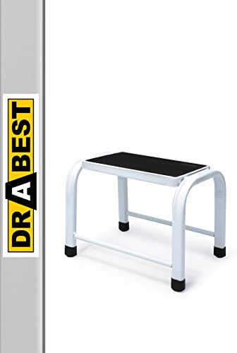 DRABEST - Tritthocker - 1 Stufe - Podest aus Aluminium - rutschfeste Oberfläche - 29 x 37 x 27cm - Trittstuhl, Leiter - bis zu 150 kg belastbar - für Haushalt, Werkstatt