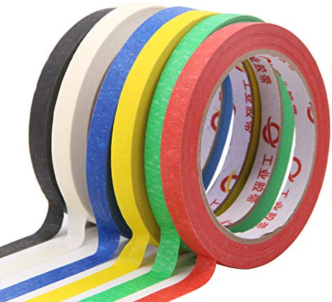 Colored Masking Tape,6 Pcs Multi-Use Masking TapeSticky Paper 30M Multi Colored Variety Kit Masking Adhesive Tape DIY Craft Decorative