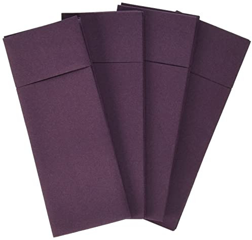 Alvotex Airlaid 50 Cutlery Napkins, Cutlery Pockets, Fabric-Like, Disposable Napkin, Plum, 32 x 40 cm