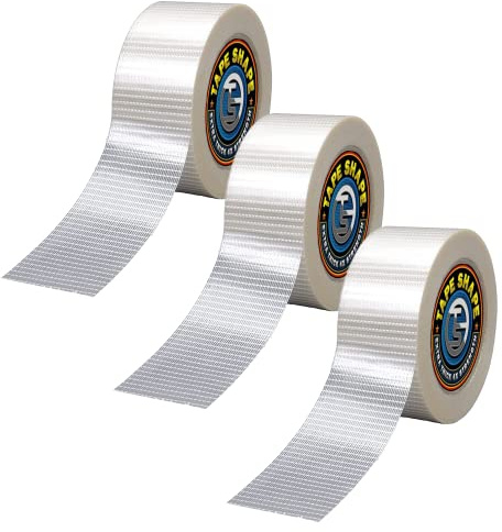 VL 3 Rollen starkes, quergewebtes, verstärktes Klebeband, transparentes bidirektionales Filament-Umreifungsband, glasfaserverstärktes Klebeband, strapazierfähiges Verpackungsband (3 rolls, 50mm x 50m)