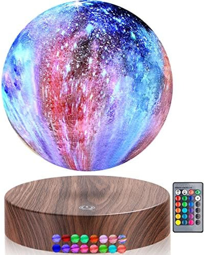 Vnemofey Lampada da luna fluttuante, 16 colori Galaxy, lampada magnetica di luna fluttuante, rotazione 3D e luminosità regolabile, regali per amici bambini, gadget fantastici (5,9 pollici)