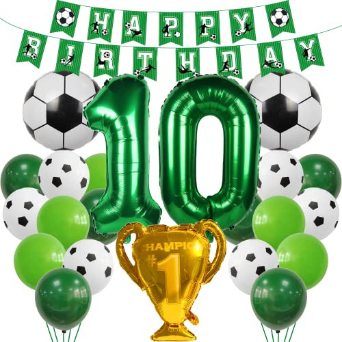 Fussball Luftballon 10. Geburtstag Grün Luftballon 10 Jahre Junge Fußball Geburtstagsdeko 10 Jahre Kindergeburtstag Helium Ballon 10 Geburtstag Junge 10. Geburtstagsdeko Fußball 10 Deko