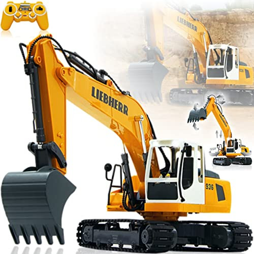 JAMARA Liebherr Raupenbagger R936 Baustellenfahrzeug 1:20 ferngesteuert 2,4 GHz offiziell lizenziert (Liebherr Raupenbagger R936), 405