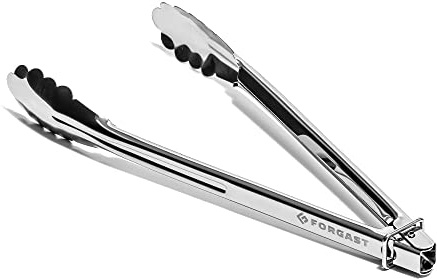 Forgast Pinza da Cucina Professionale Acciaio Inox, Universale con Serratura, Lunghezza 30 cm, Pinze per Carne, Alimenti, Cubetti di Ghiaccio, Pinze per Matrimoni, Feste, Buffet, Barbecue, Picnic