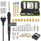 Lötkolben Set LCD, Brandmalerei 80W Pyrographie-Tipps Schablonen Farbstifte für Holz Leder Gravieren 180-480 °C Holzbrandmalerei für Profi Hobbybastler (41PCS)