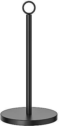 Küchenrollenhalter Schwarz Stehend, Küche Papierhandtuchhalter für Standard und Große Rollen für Küche und Esstisch Arbeitsplatte, Küchenrollenhalter Ohne Bohren für Küche Aufbewahrung & Organisation