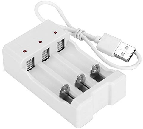 A03 Weißes ABS, Temperaturbeständig, Umweltfreundliches USB-Ladegerät mit 3 Steckplätzen, Aufladung für Aa AAA-Batterien
