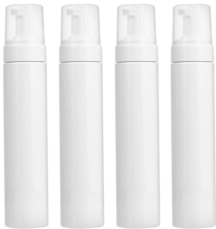 FOMIYES 4 Stück 250 Ml Schaumflasche Schaum Hersteller Flasche Shampoo-Masse Schäumende Handseifenflaschen Schaumseifenspender Aus Kunststoff Füllung Reisegröße Reisen Weiß Plastik