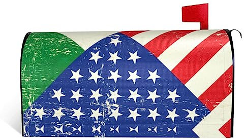 Copertura magnetica per cassetta delle lettere con bandiera messicana americana, decorazione per giardino, cortile, per esterni, dimensioni standard, 45,7 x 52,8 cm