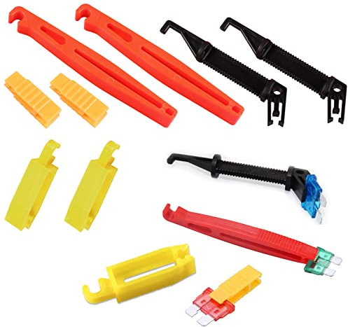 12 Pcs Extractor de Fusibles para Automóviles, Pinzas Fusible Coche para Automóvil Extractores Fusibles Cuchilla Coche Fuse Puller Professional Insertion Removal Tool Herramientas de Clip Fusible