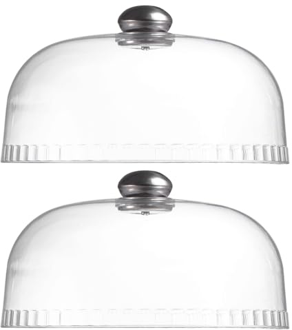 MAGICLULU 2 Piezas cubierta de plástico transparente fundas protectoras para postres cúpula de cristal vidrio cubiertas protectoras de alimentos cubre platos en forma de campana