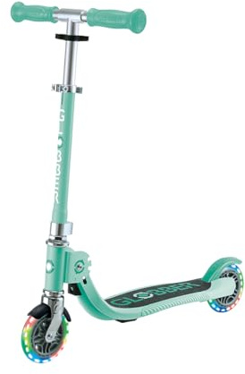 Globber - Flow Foldable Junior Lights - Trottinette 2 Roues Pliable pour Les Enfants dès 3 Ans, Vert