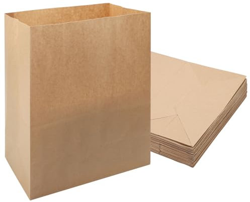 50PCS Sacchetti Di Carta Per Alimenti, Pane, Kraft - Busta Regalo Compleanno - Grandi
