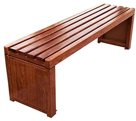 Parkbank, Außenbank ohne Rückenlehne, Robustes Massivholz, Dicker Metallrahmen, Ideal Für Den Außen- Und Innenbereich (Size : 120cm/47.2in)