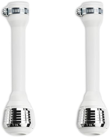 Bricoloco Aireador grifo cocina y lavabo Blanco universal. Atomizador economizador agua con extensor y abrazadera de sujección (2)