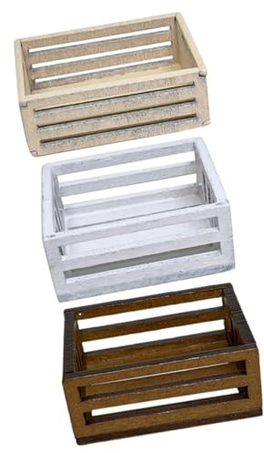 CIYODO Miniatur-aufbewahrungskorb Für Puppenhaus Mini-holzkorb Zum Dekorieren Simulationskorbmodell Für Minihausdekoration