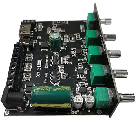 Hi-Fi Amplifier，Audio Amplifier 2 * 50W+100W Power Bluetooth Amplifier Board Sound Class D Home Theater Audio Stereo Equalizer AUX Amp(Orange)
