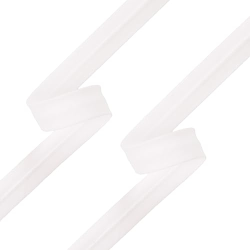 Shelver 1/2 inch 13mm Bias Binding Tape for Sewing, Bias Tape, Single Fold, 100% Cotton, Black and White (White 10m)