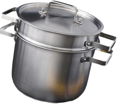 perfk Cacerola para Pasta con Mango ergonómico, multifunción, sopera, colador, Olla para cocinar Fideos, Espaguetis, freír y blanquear