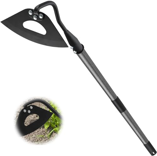Hoe Garden Tool, 177cm Heavy Duty Hardened Hollow Hoe with Long Handle, Handy Hoe Garden Tool for Weeding Loosening Soil Digging Planting Ridging